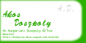 akos doszpoly business card